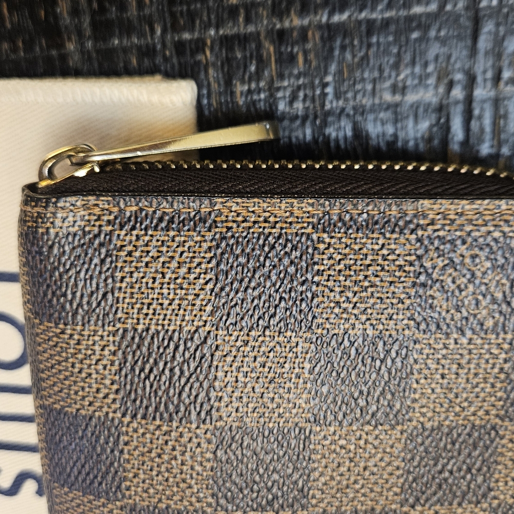 Louis Vuitton Brown Damier Ebene Zip Around Wallet - Picture 6 of 9